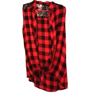 Sleeveless button down blouse